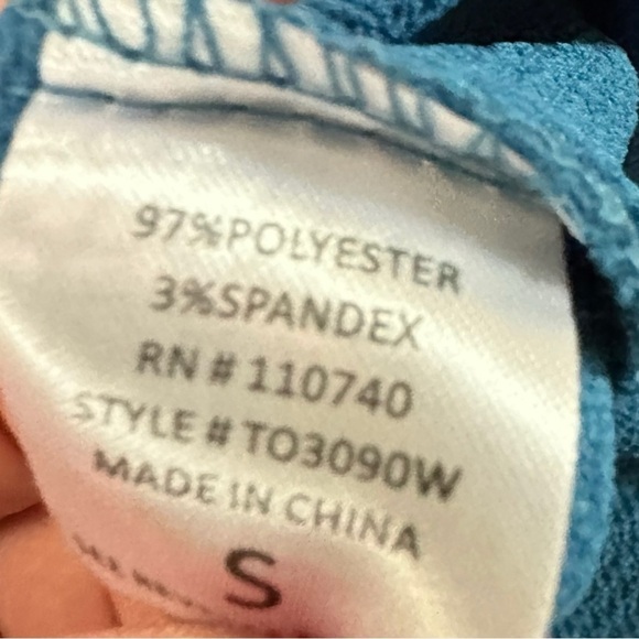 The Line of Style Blue Batwing Sleeve Collar Tie Back Size Small - Picture 17 of 17